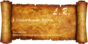 Lindenbaum Réka névjegykártya